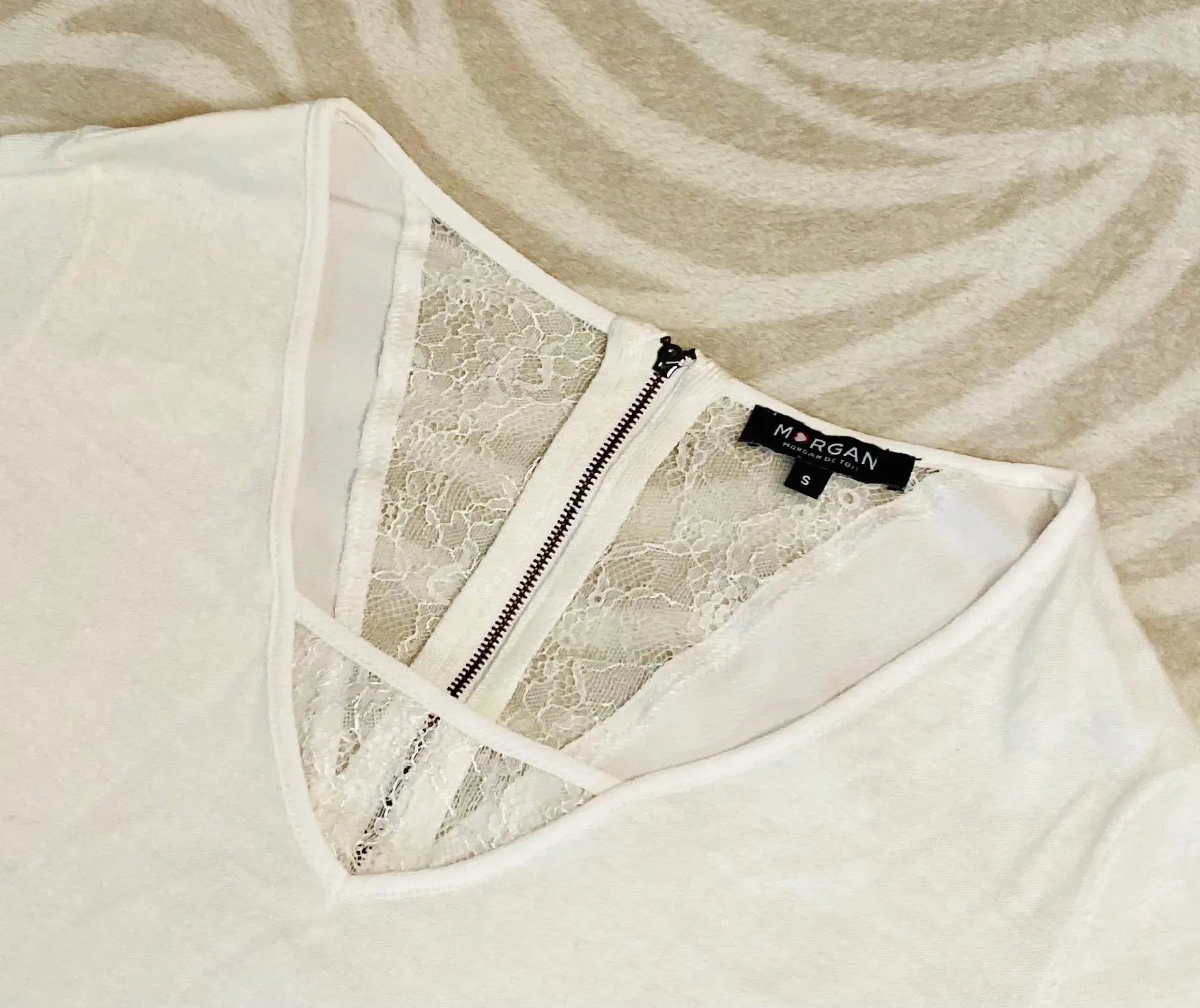 Pull Femme Taille S - Morgan, Doux avec Détails en Dentelle et Dos Chemisier morgan