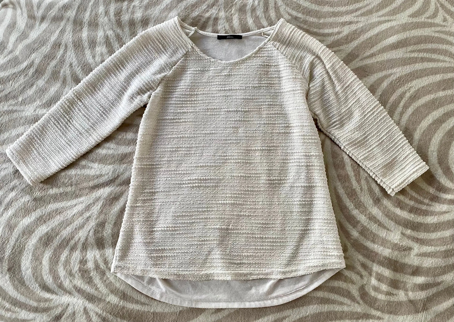 Pull Léger Blanc à Sequins Holographiques Femme Taille M Mim mim