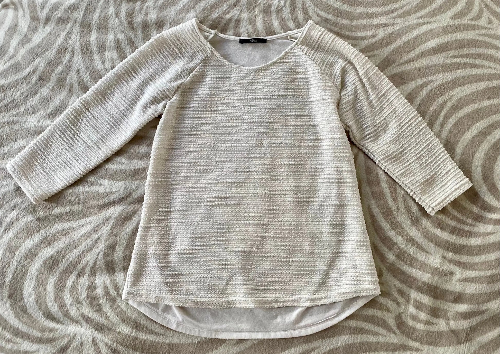 Pull Léger Blanc à Sequins Holographiques Femme Taille M Mim mim