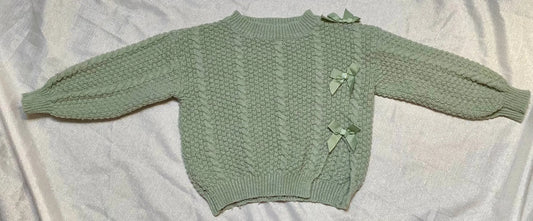 Pull Tricot Vert avec Nœuds Décoratifs - Fille 7 ans, Shein shein