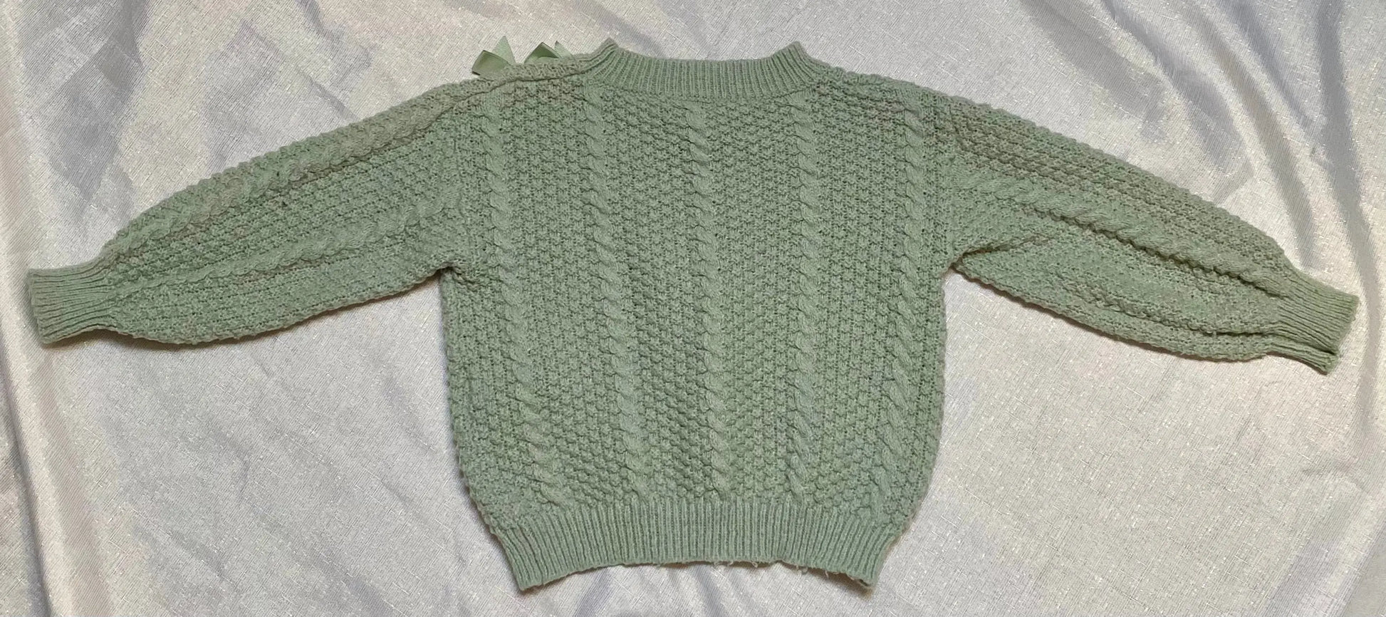 Pull Tricot Vert avec Nœuds Décoratifs - Fille 7 ans, Shein shein