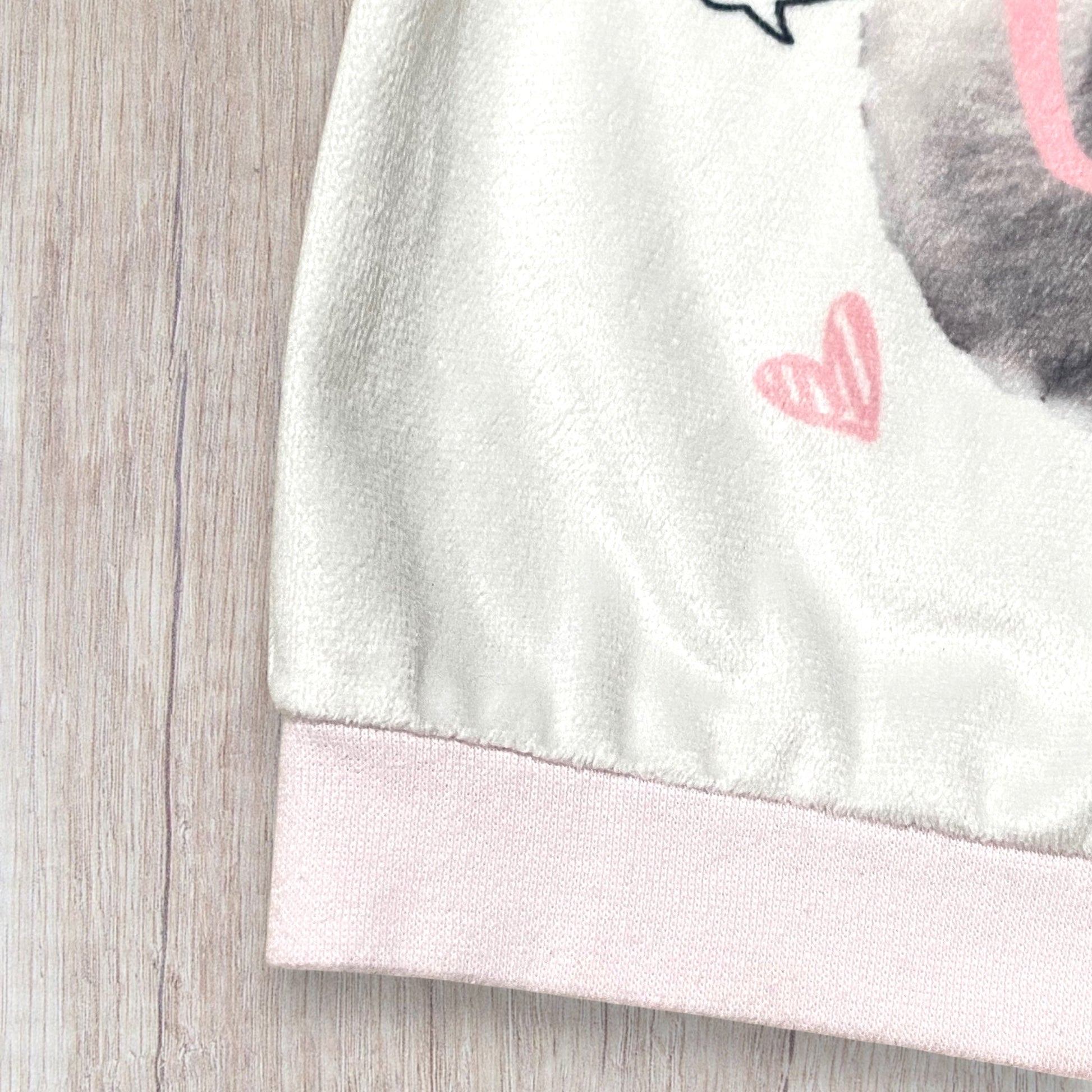 Pull bébé fille Lily & Jack 6-12 mois polaire blanc à manches longues avec motif panda et nœud rose