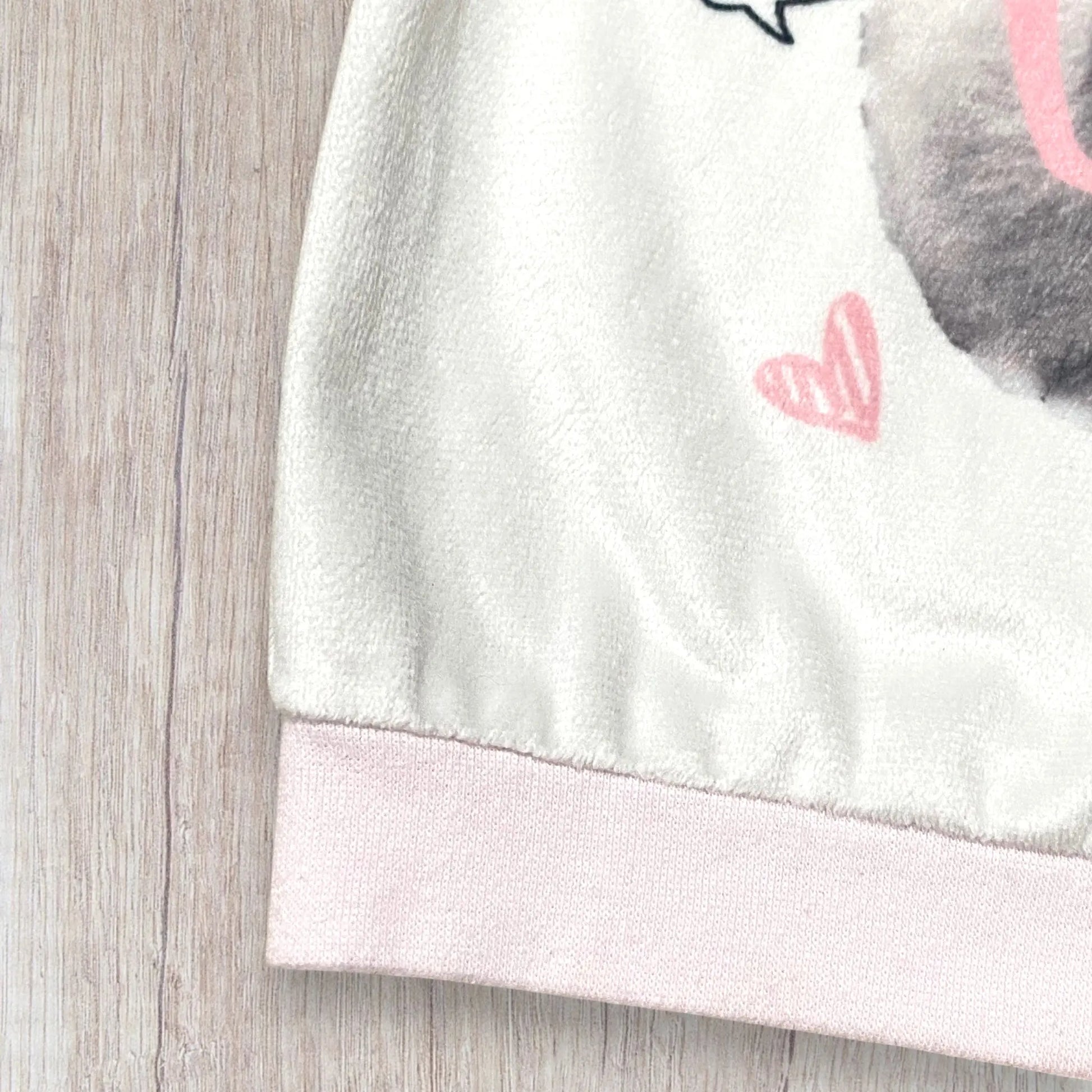 Pull bébé fille Lily & Jack 6-12 mois polaire blanc à manches longues avec motif panda et nœud rose