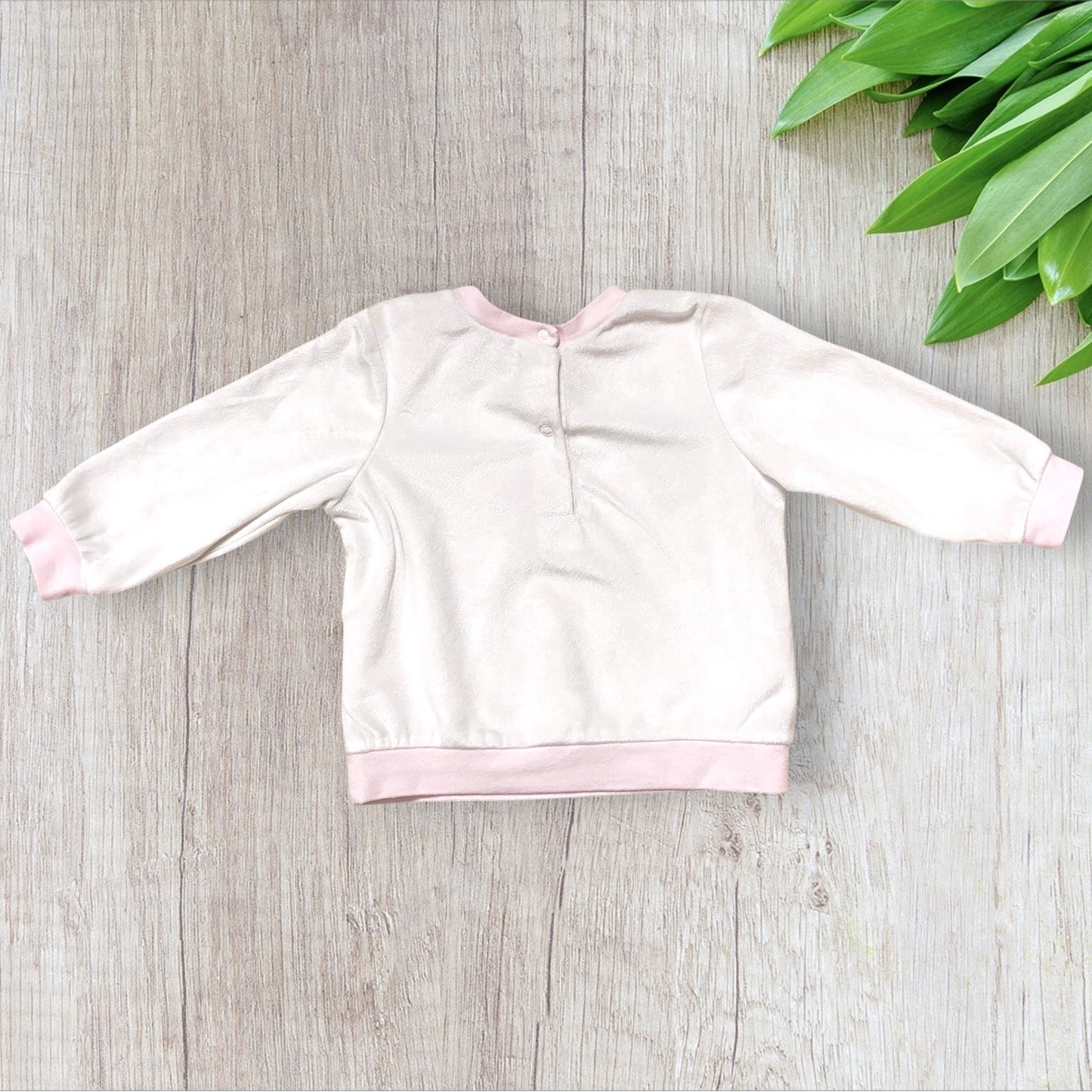 Pull bébé fille Lily & Jack 6-12 mois polaire blanc à manches longues avec motif panda et nœud rose