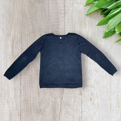 Pull femme Freeman T. Porter bleu marine pailleté avec col V zippé