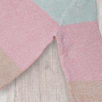 Pull fille H&M 6-8 ans tricolore pastel maille tricotée col rond manches longues – Très bon état