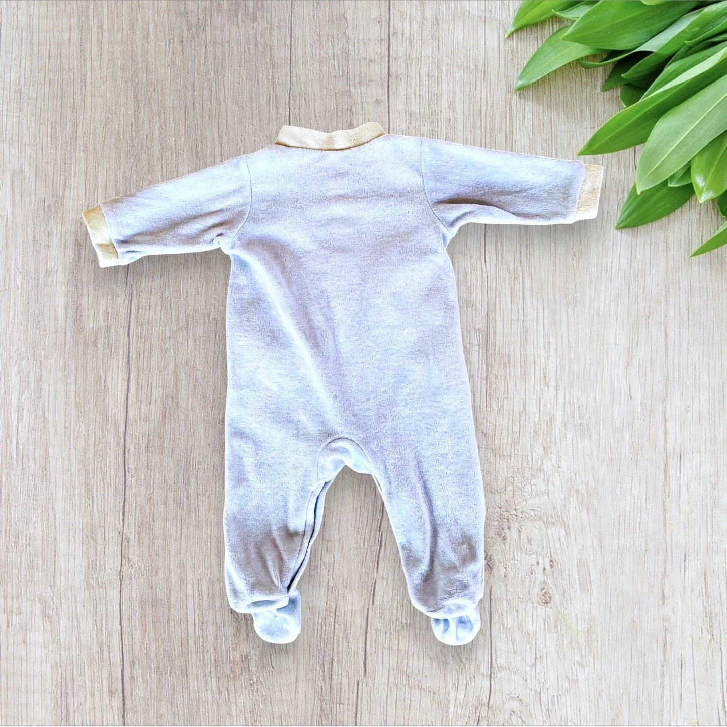 Pyjama Bébé Garçon 1 Pièce - Bleu Ciel et Blanc Crème avec Lapin - 3 Mois - Trois Kilo Sept trois kilo sept