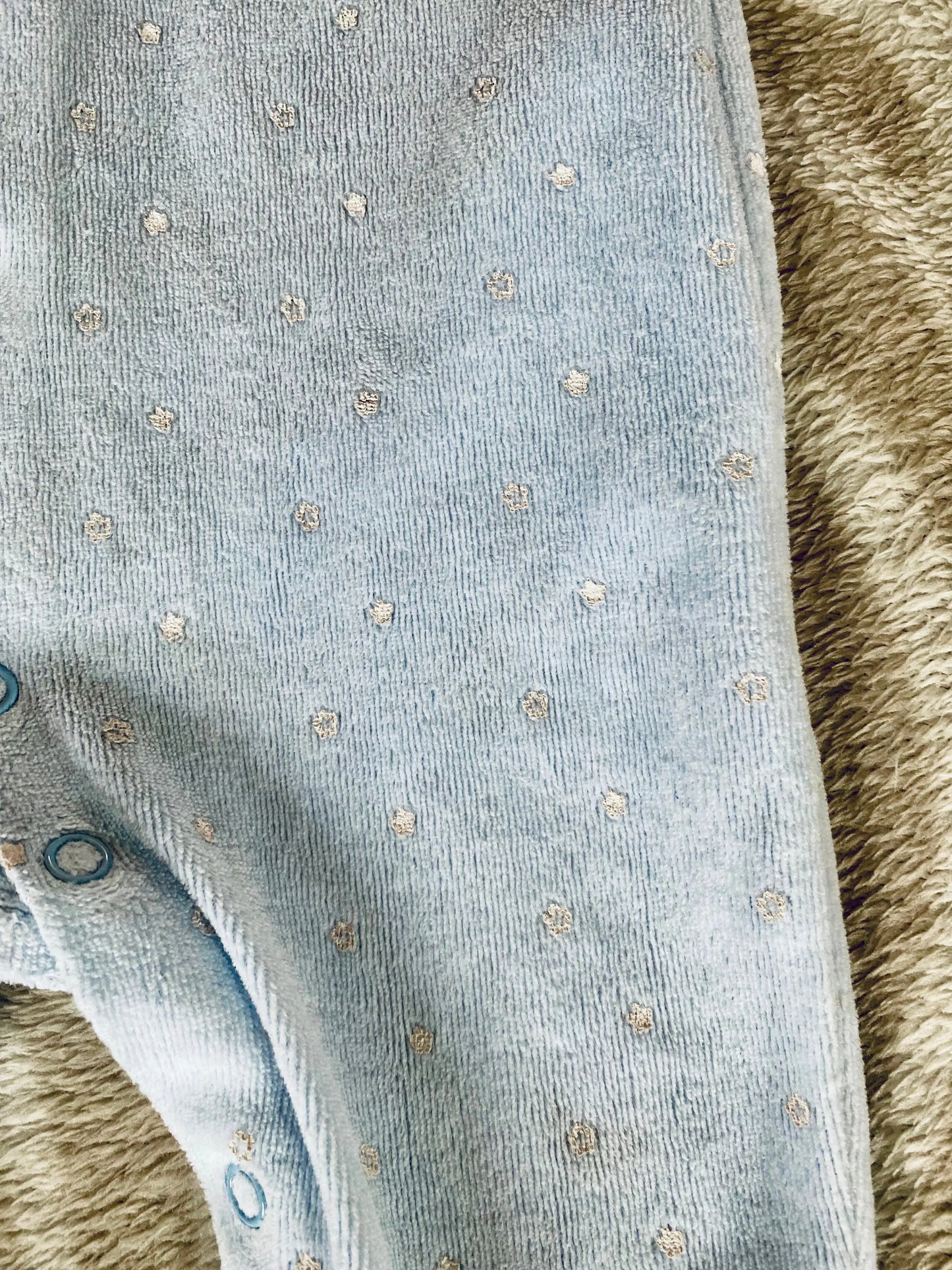 Pyjama Bébé Garçon en Polaire Bleu Clair à Étoiles Blanches - 3 Mois - Boite à Malice districenter