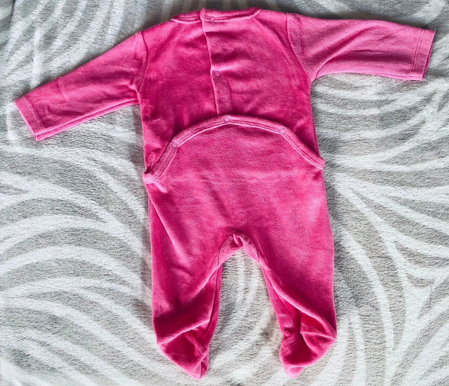 Pyjama Fille 1 Mois (56 cm) - Long Rose avec Motifs Cœur Rose Clair - Auchan Auchan