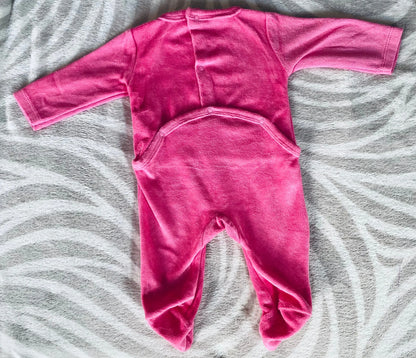 Pyjama Fille 1 Mois (56 cm) - Long Rose avec Motifs Cœur Rose Clair - Auchan Auchan