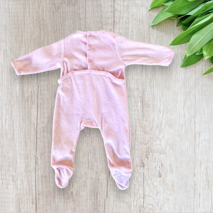 Pyjama bébé fille long rose - “Jolie Lapinette” avec dessin de lapin, taille 3 mois la petite friperie