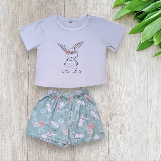 Pyjama fille – 6 ans – SHEIN – Lapins et fleurs – Très bon état shein