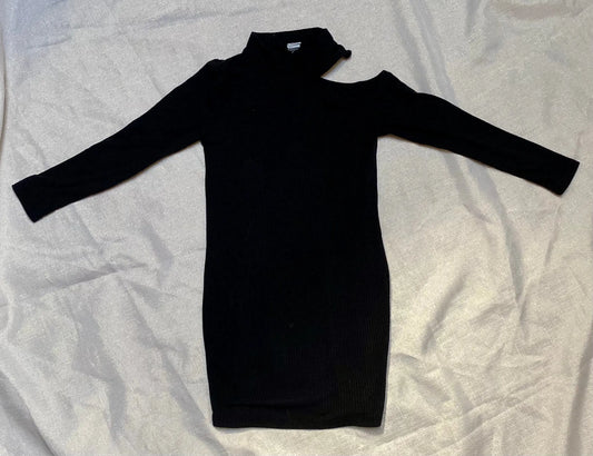 Robe Noire Asymétrique à Col Roulé - Fille 7 ans, Shein shein