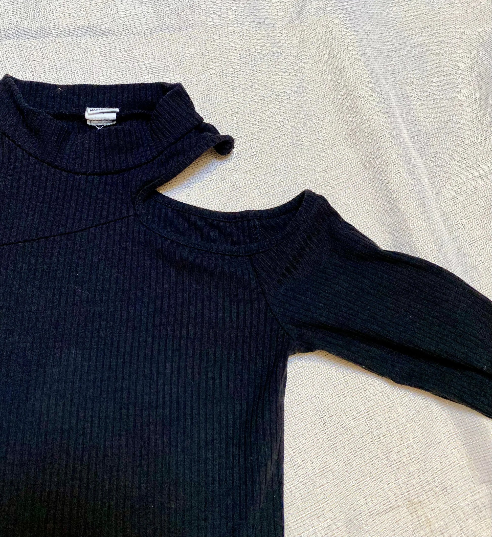 Robe Noire Asymétrique à Col Roulé - Fille 7 ans, Shein shein