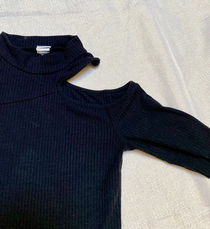 Robe Noire Asymétrique à Col Roulé - Fille 7 ans, Shein shein
