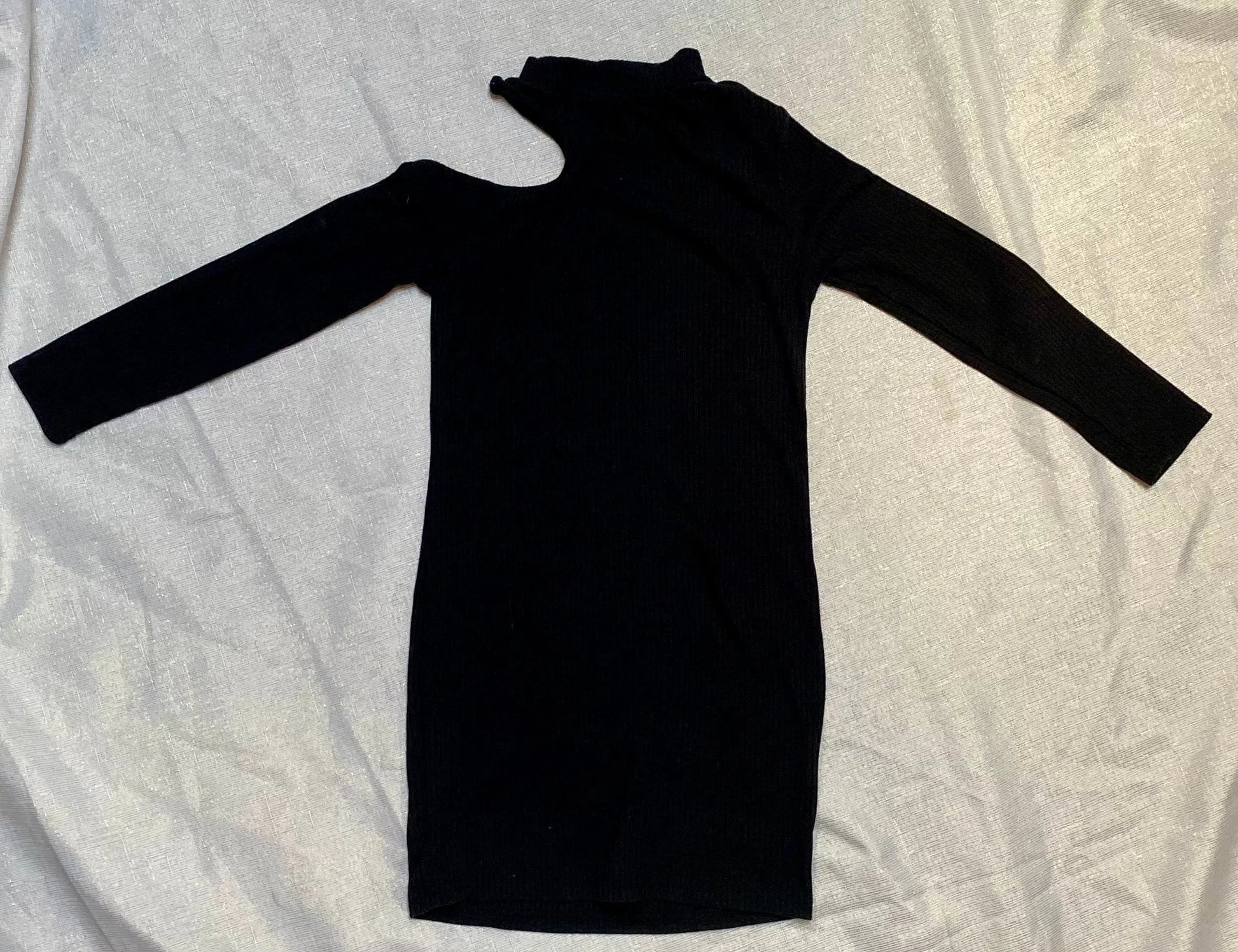 Robe Noire Asymétrique à Col Roulé - Fille 7 ans, Shein shein