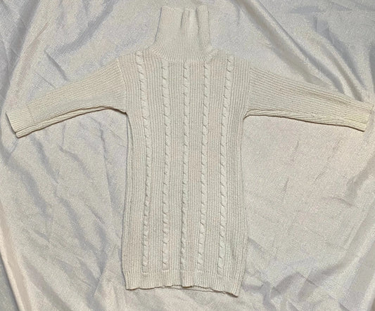 Robe Pull Col Roulé Tricot Blanc Décoré - Fille 6 ans, Shein shein