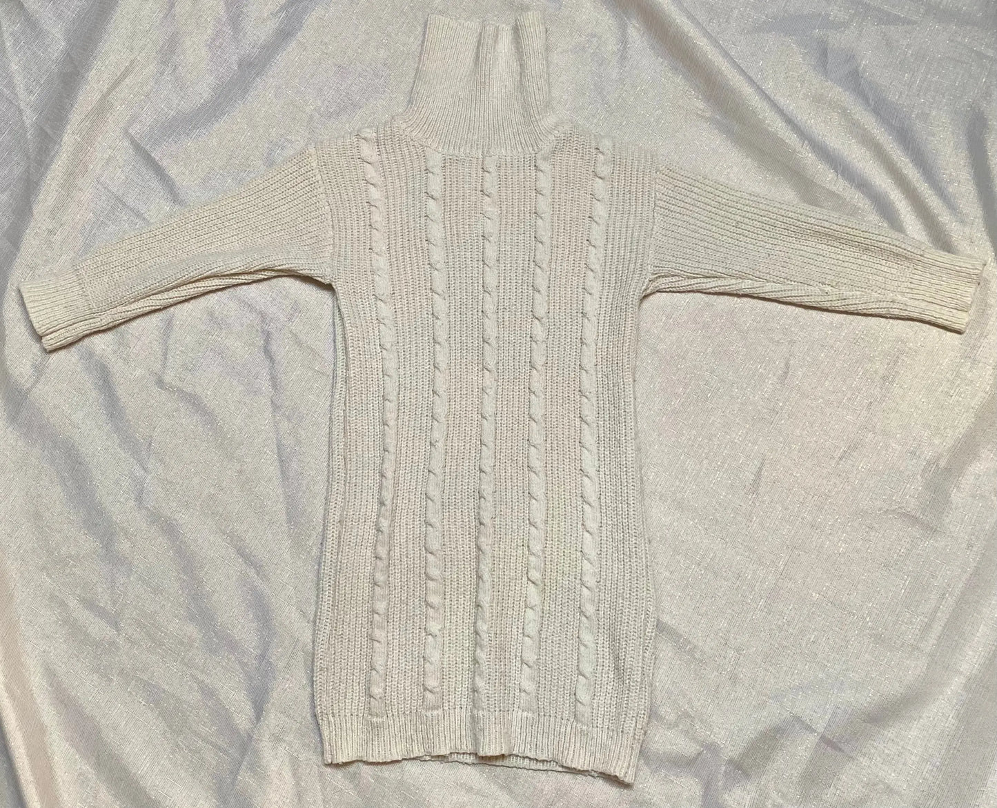 Robe Pull Col Roulé Tricot Blanc Décoré - Fille 6 ans, Shein shein