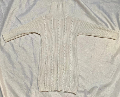 Robe Pull Col Roulé Tricot Blanc Décoré - Fille 6 ans, Shein shein