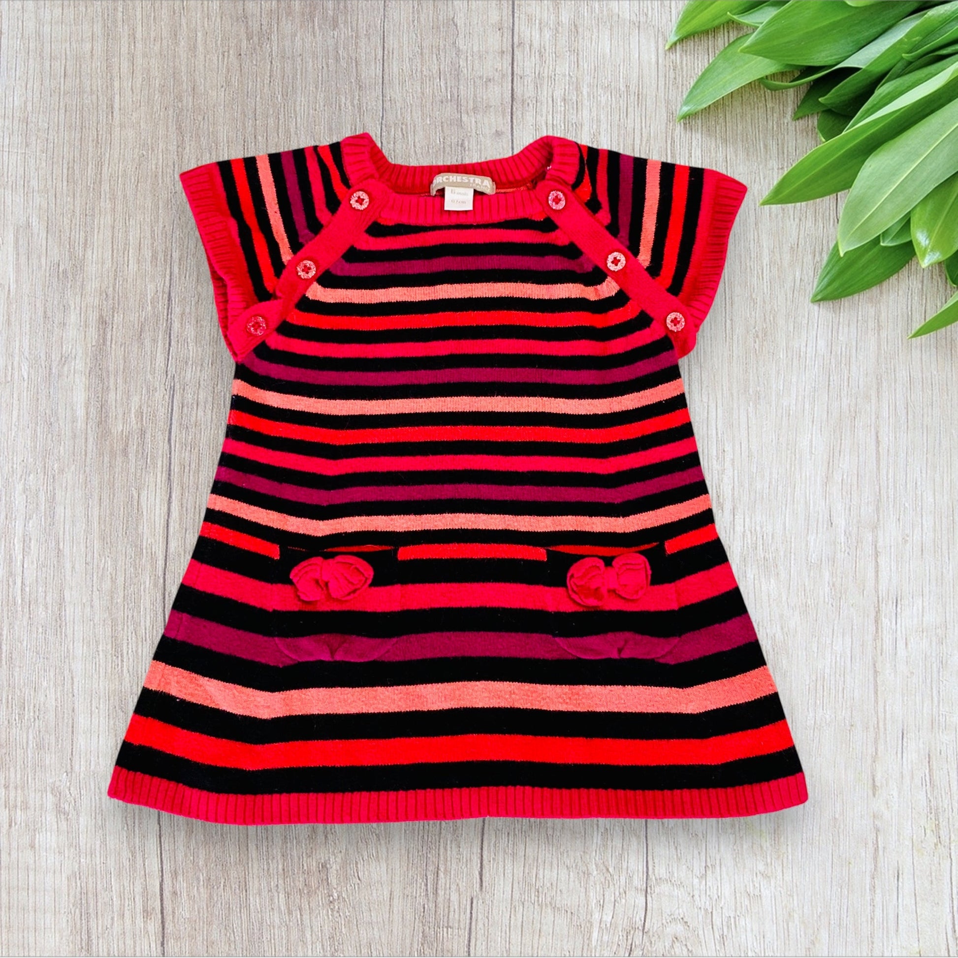 Robe Pull Fille 6 Mois à Rayures Colorées - Orchestra orchestra