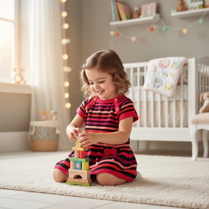Robe Pull Fille 6 Mois à Rayures Colorées - Orchestra orchestra