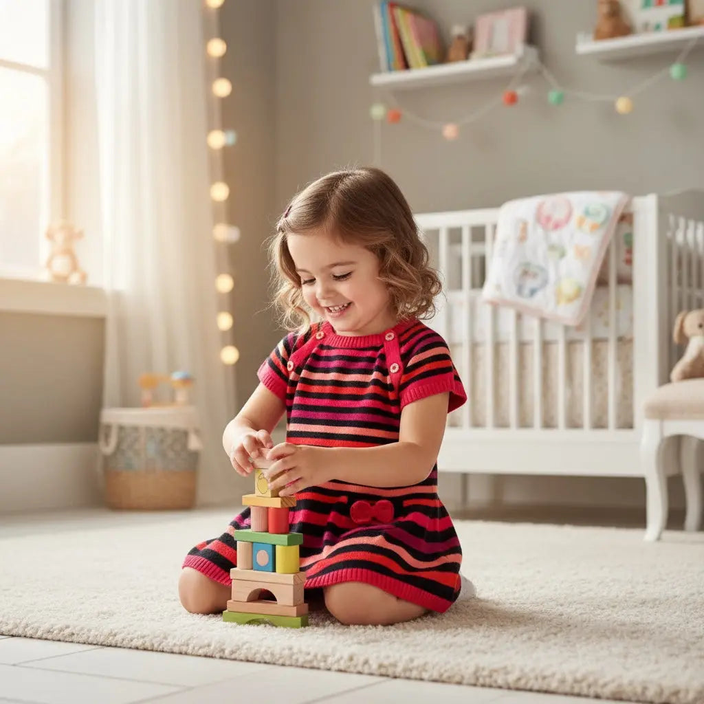 Robe Pull Fille 6 Mois à Rayures Colorées - Orchestra orchestra