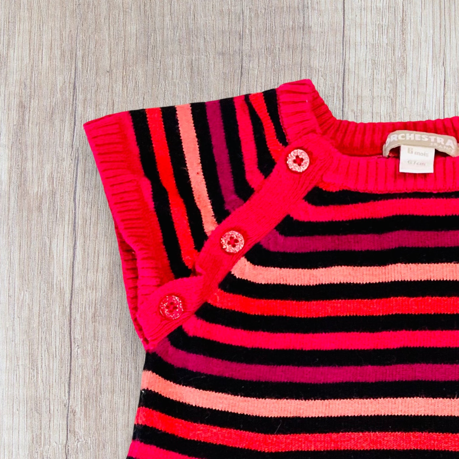 Robe Pull Fille 6 Mois à Rayures Colorées - Orchestra orchestra