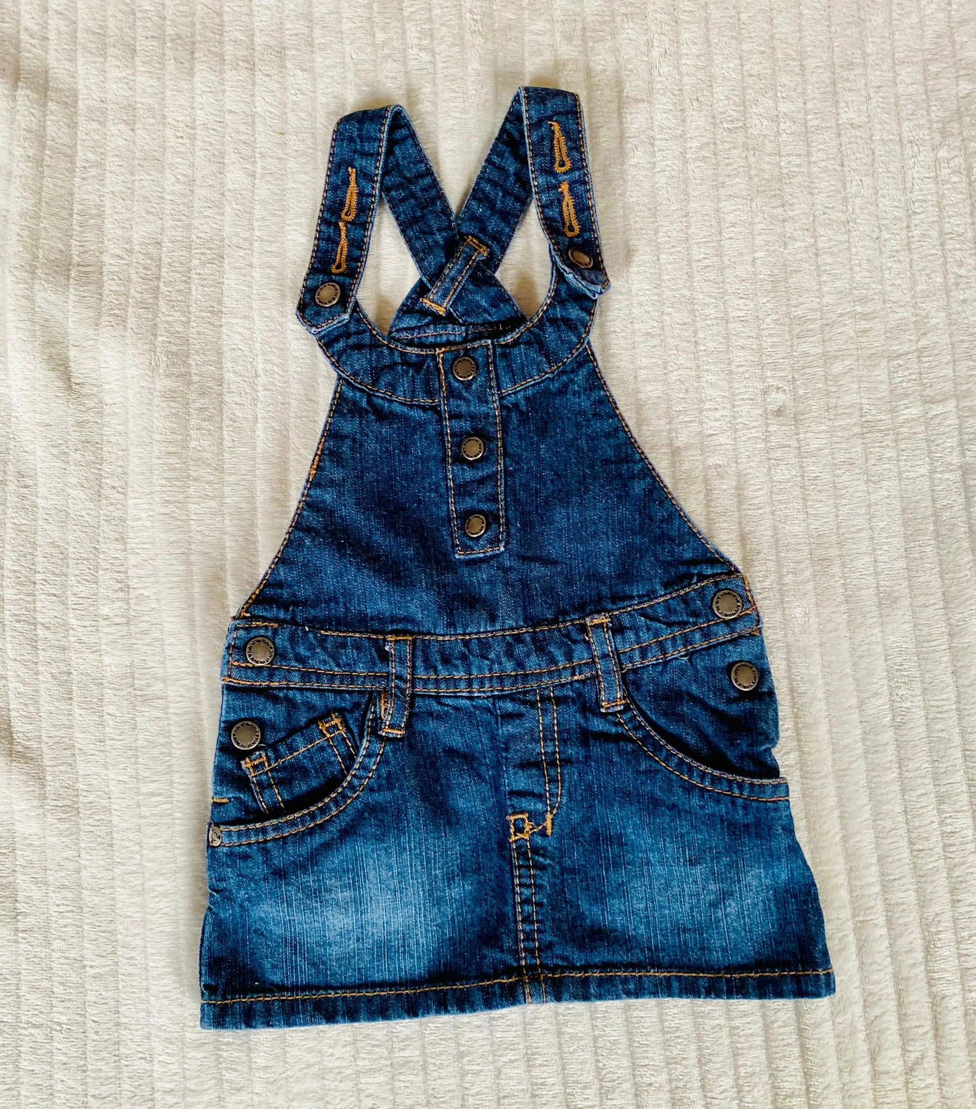 Robe Salopette en Jean Brut Fonce Bebe Fille Taille 3 Mois Kiabi