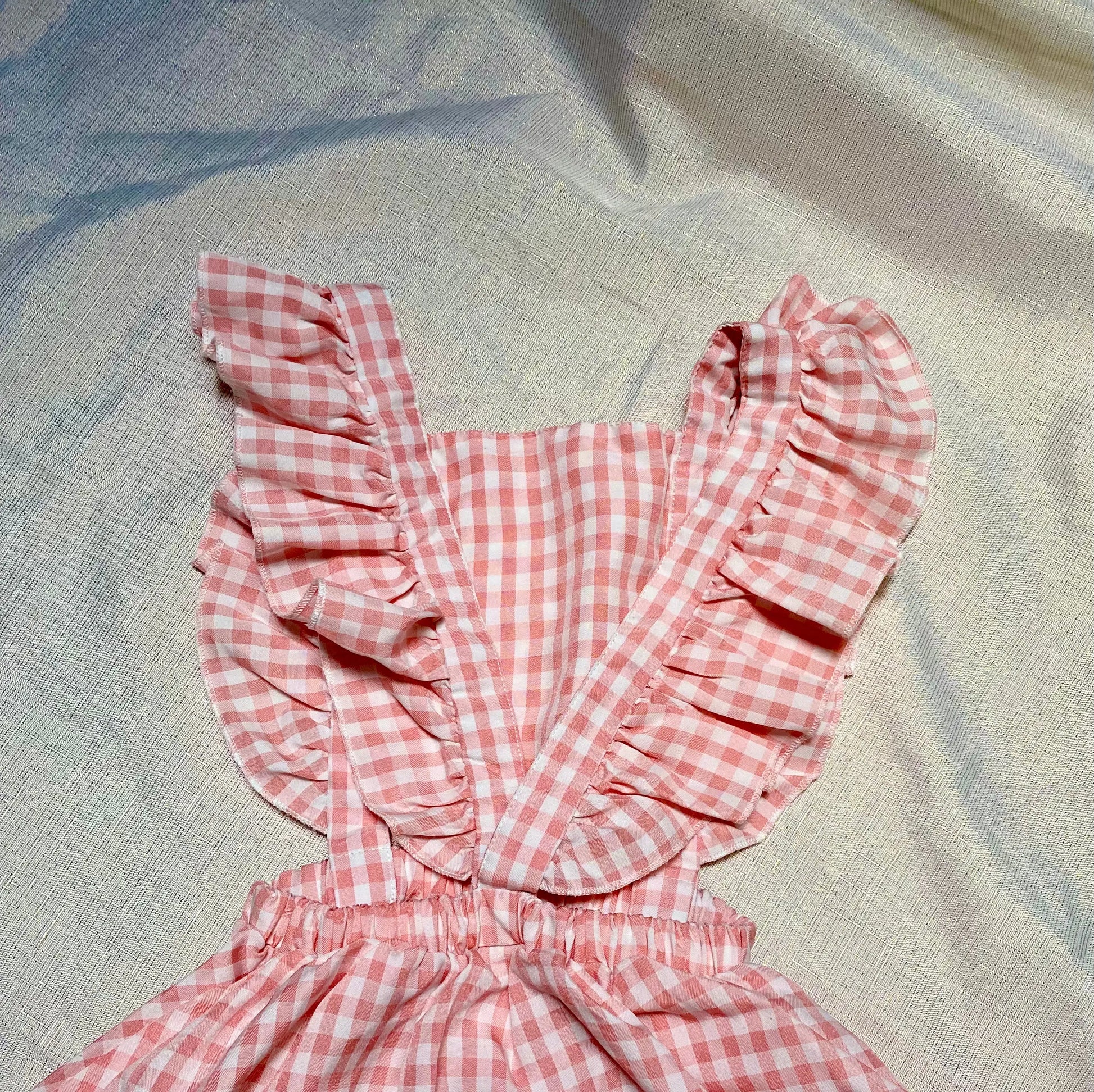 Robe Vichy Rose et Blanche à Découpes et Bretelles Volantées - Fille 6 ans, Shein shein