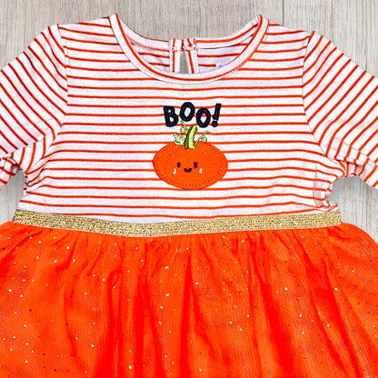 Robe bébé Primark 3-6 mois citrouille Halloween orange pailletée