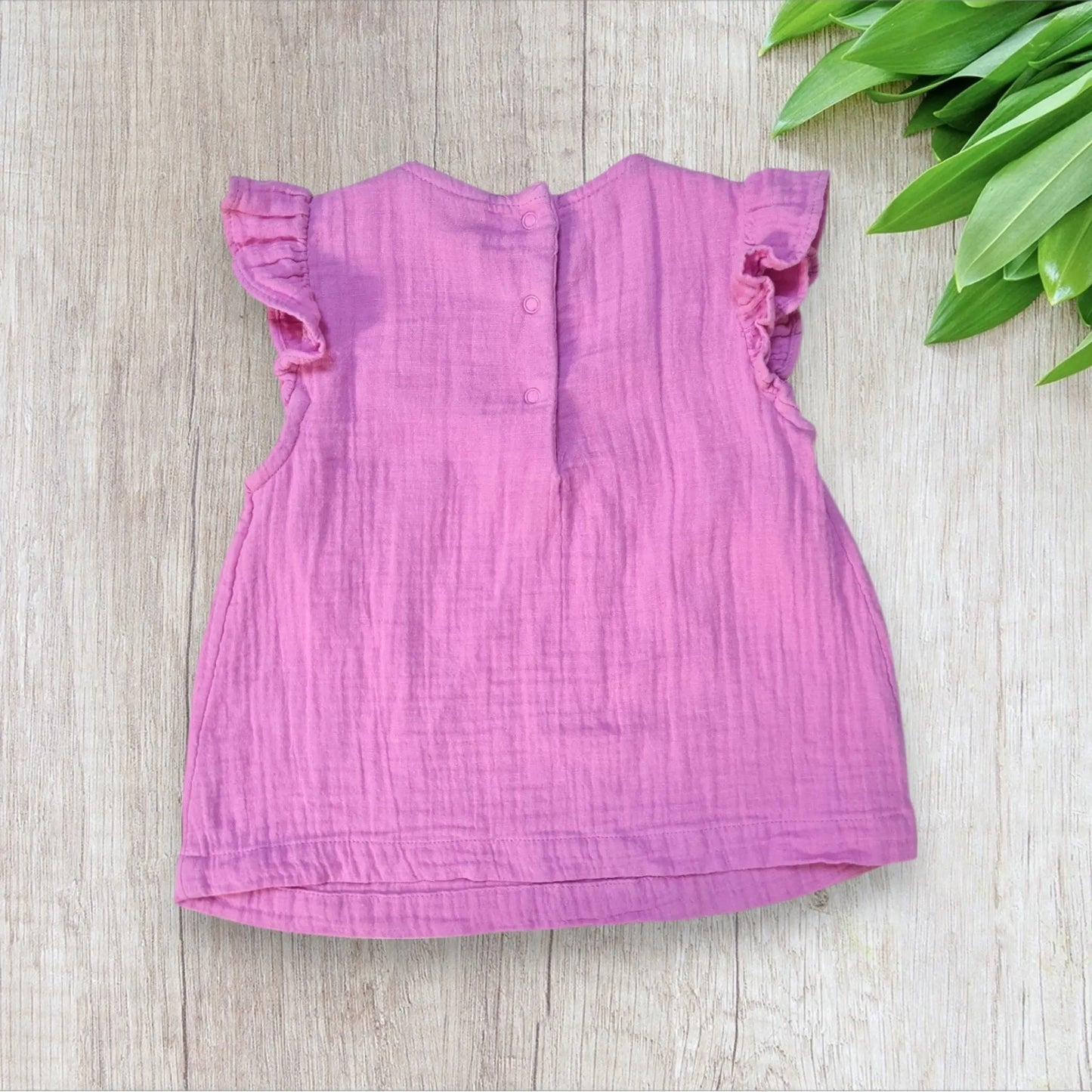 Robe bébé fille 18 mois gaze de coton rose mauve Tape à l’œil