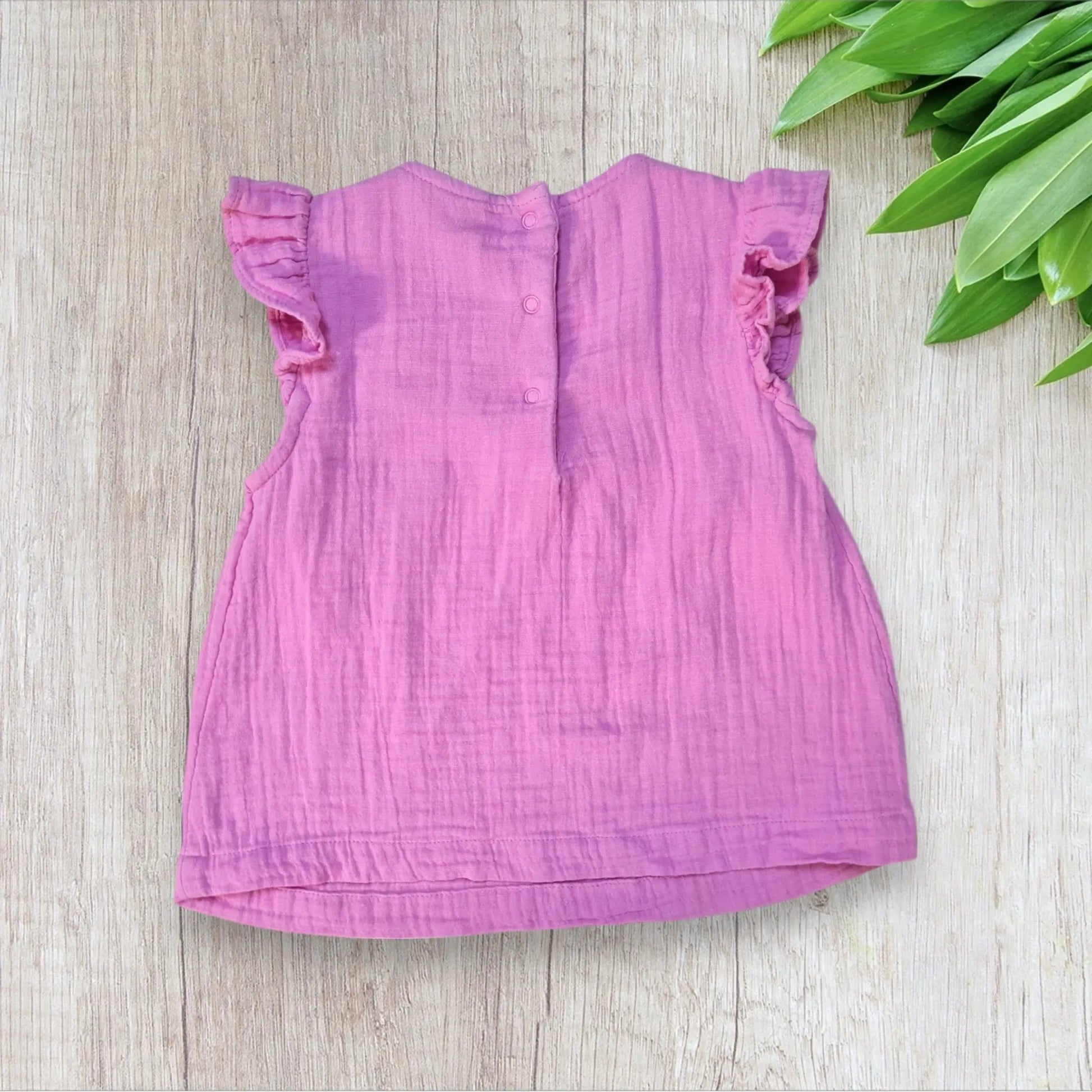 Robe bébé fille 18 mois gaze de coton rose mauve Tape à l’œil
