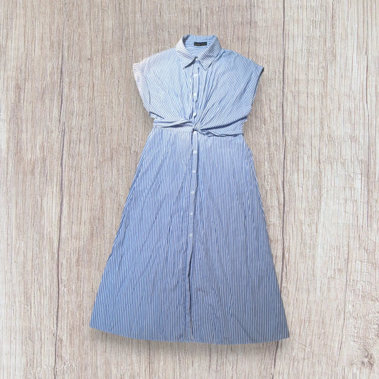 Robe chemise Shein femme taille L rayures bleu ciel effet noué poitrine très bon état