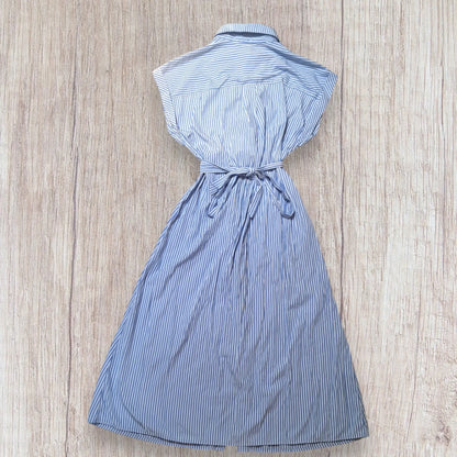 Robe chemise Shein femme taille L rayures bleu ciel effet noué poitrine très bon état
