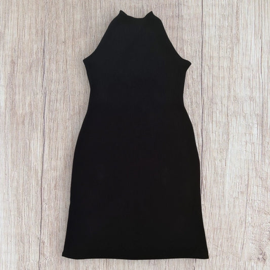 Robe femme noire rainurée – XL – H&M – Dos nu lacets croisés – Très bon état H&M