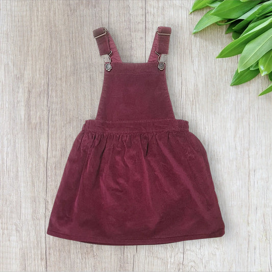 Robe salopette fille H&M 2-4 ans velours bordeaux – très bon état