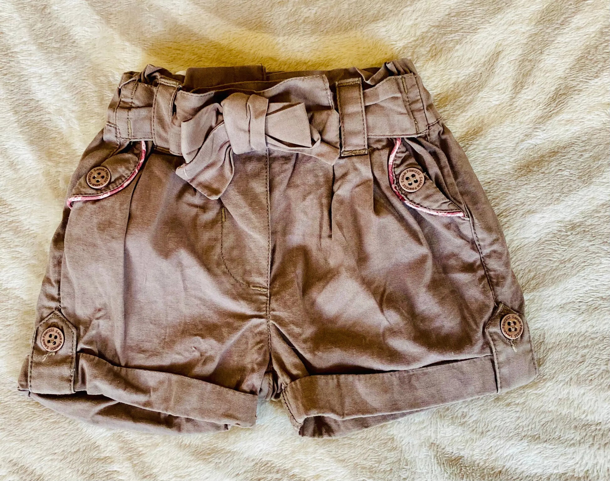 Short Bébé Fille Kiabi Taille 1 Mois - Marron avec Ceinture Noeud kiabi