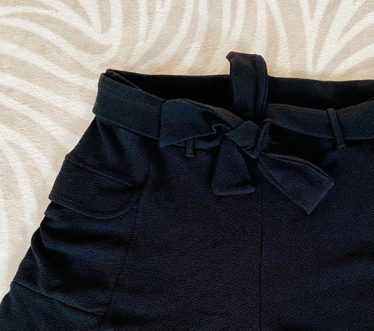 Short Femme Taille 48 - Noir Élastique Texturisé avec Ceinture à Nouer - Style Safari - Boohoo la petite friperie