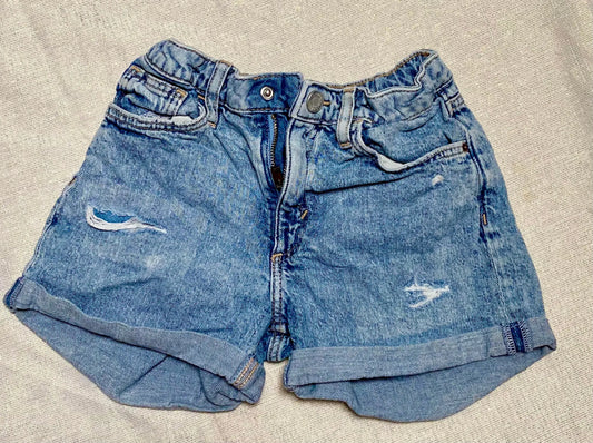 Short Large en Jean Clair Délavé - Fille 6-7 ans, H&M H&M