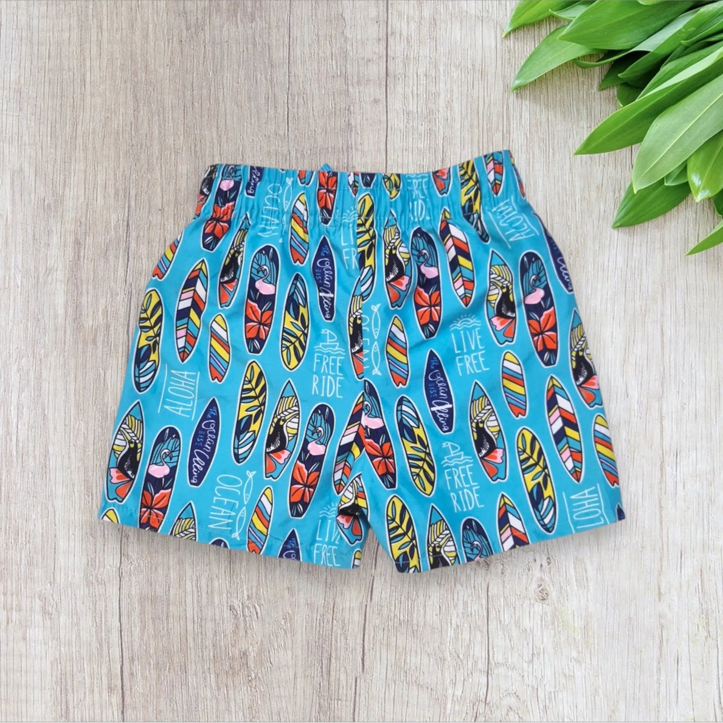 Short de bain garçon Ninety Eight – 3 ans | Motif tropical palmier ou surf ninety eight