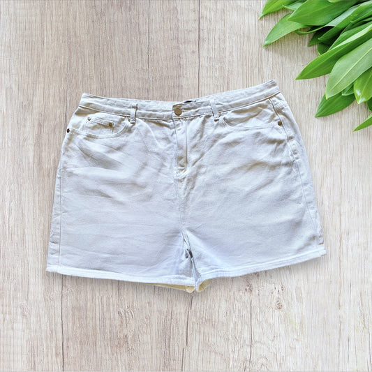 Short en Jean Femme Blanc Taille 48 Boohoo, Détails Métalliques Argentés boohoo