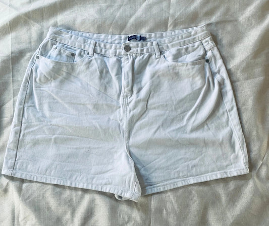 Short en Jean Femme Blanc Taille 48 Boohoo, Détails Métalliques Argentés boohoo