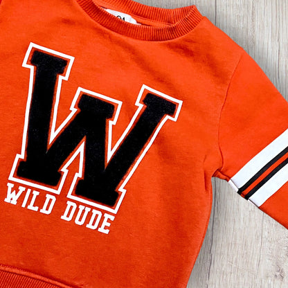 Sweat garçon C&A 4 ans rouge Wild Dude manches à bandes