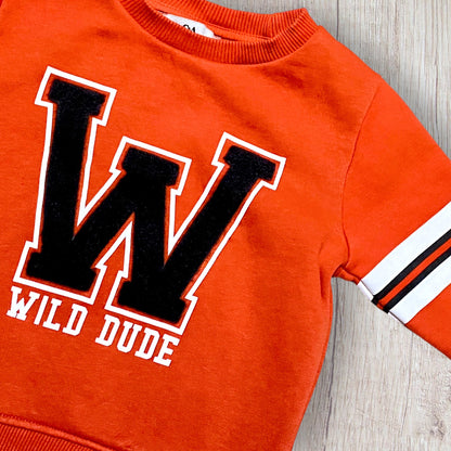 Sweat garçon C&A 4 ans rouge Wild Dude manches à bandes