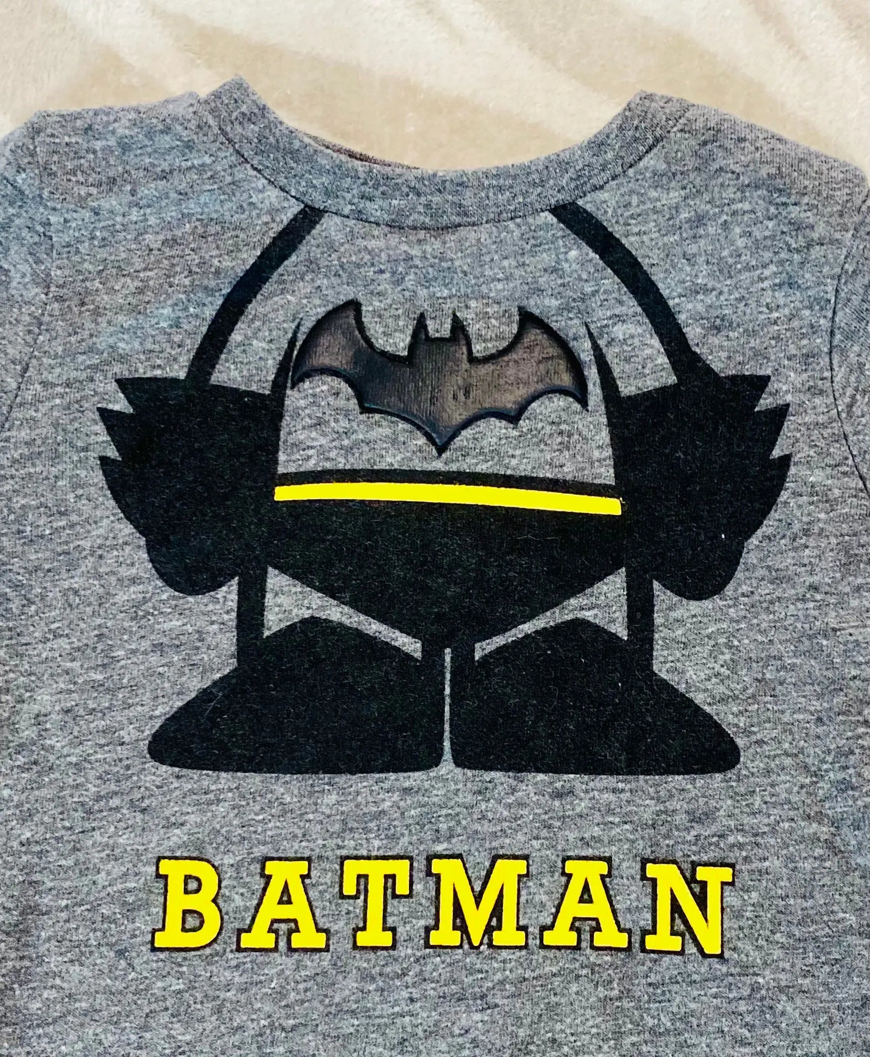 T-shirt Bébé 6 Mois Gris à Manche Longue avec Motif Batman - 68 cm batman