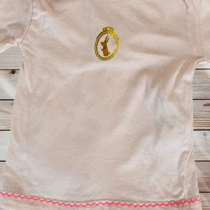 T-shirt Bébé Fille 6 Mois Rose Clair - Lapin Doré et Coeur Rose SuperU superU