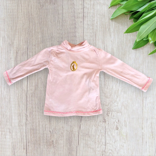 T-shirt Bébé Fille 6Mois Rose - Lapin Doré et Coeur Rose SuperU superU