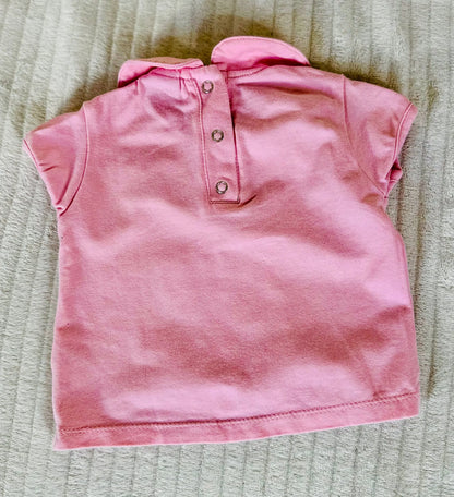 T-shirt Bébé Fille Rose Clair avec Papillon Pailleté - 3 Mois - DistriCenter districenter