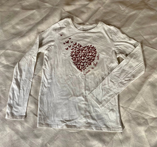 T-shirt Blanc à Papillons Pailletés Fille 12 ans - Inextenso inextenso