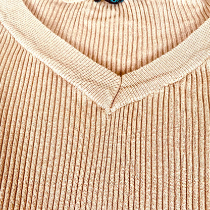 T-shirt Femme Rose Pâle à Manches Longues et Col V - Taille L - Boohoo boohoo